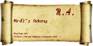 Mráz Adony névjegykártya